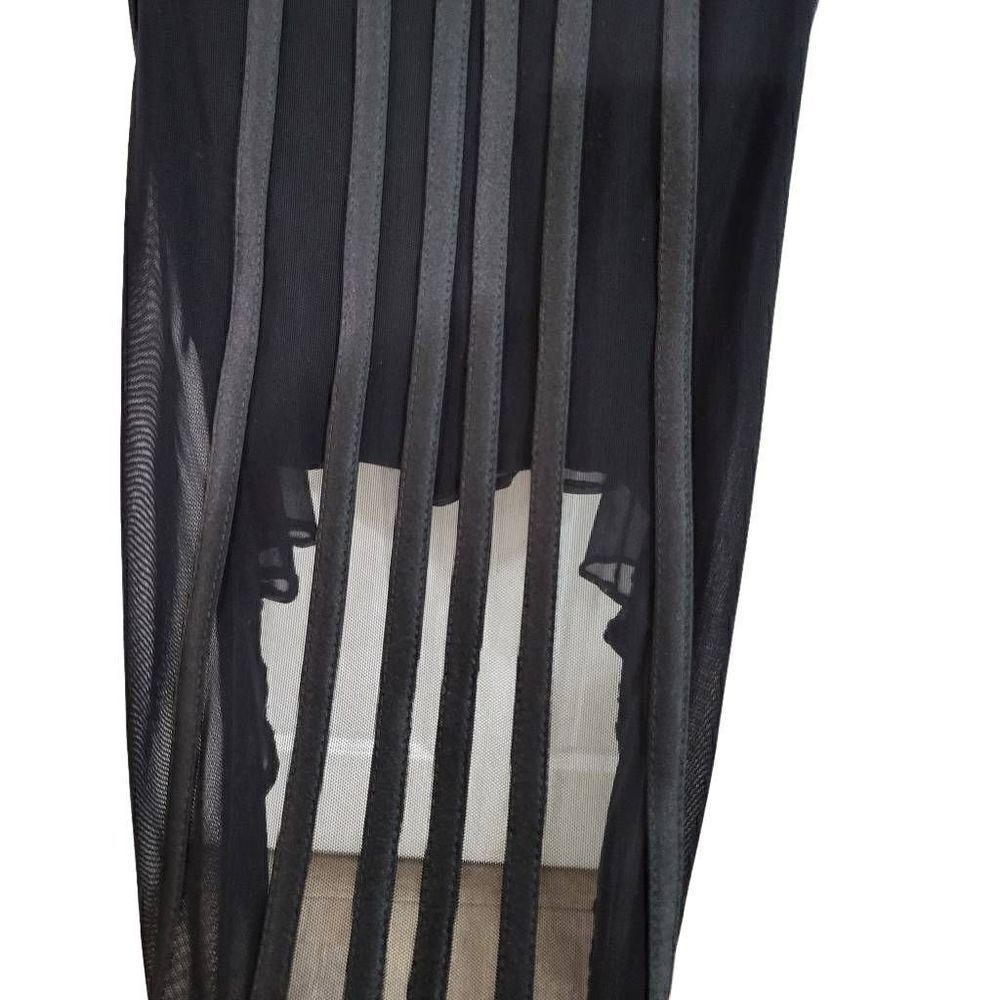 Tadashi Shoji Illusion Dress Cocktail Flare Midi Size XS‎ Plunged Back - Picture 5 of 10